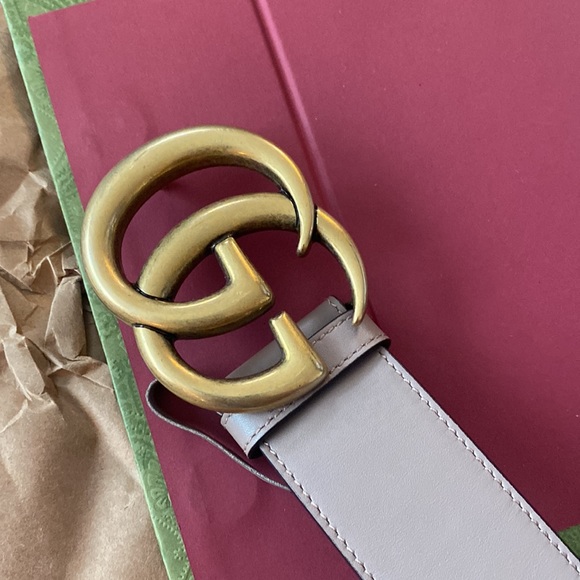 Gucci Dusty Pink (Taupe like color) Leather Belt Size 70 - Picture 6 of 6